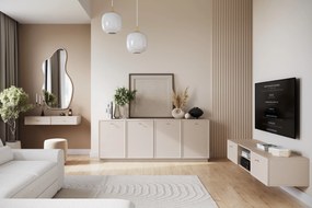 Lorini fali konzolasztal 100 cm fiókokkal - kasmír / arany T-bar fogantyúk