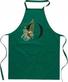 Konyhai Kötény zöld O Betűvel Monogram Ola Olívia Olga FA_372_z