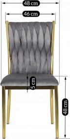 Fonott bársony szék szürke színben, DAN