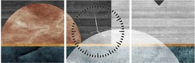 Kép - Formák és textúrák (órával) (90x30 cm)