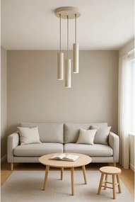 Brilagi - Kábelen függesztett csillár TUBE 3xGU10/15W/230V bézs/arany