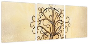 Kép - Életfa (órával) (90x30 cm)