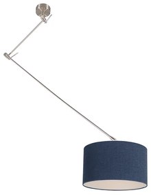 Acél függesztett lámpa, 35 cm kék árnyalattal - Blitz I.