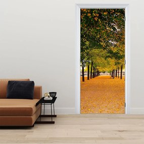 Fotótapéta ajtóra - őszi fák sikátora (95x205cm)