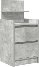 vidaXL betonszürke éjjeliszekrény 2 fiókkal 38x34x80 cm