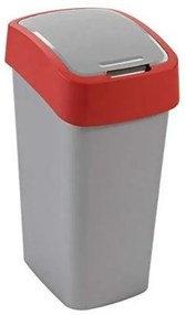 Billenős szelektív hulladékgyűjtő, műanyag, 45 l, CURVER, piros/szürke (UCF03)