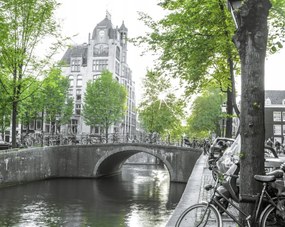 Poszter 76x60,5cm Csatorna Amszterdam városon keresztül 9, Assaf Frank