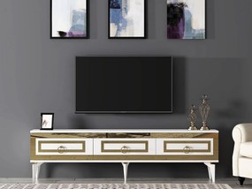 TV asztal/szekrény Pemava 2 (fehér + arany) . 1095407