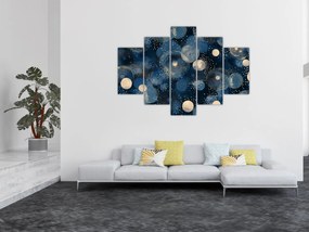 Kép - Kék-arany gyűrűk (150x105 cm)