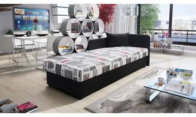 Egyszemélyes ágy 106 HANNAH Bal Fekete + London minta