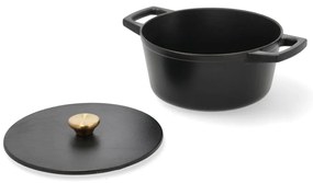 Indukciós tűzhelyhez alkalmas öntöttvas edény fedővel 3,6 l – Holm
