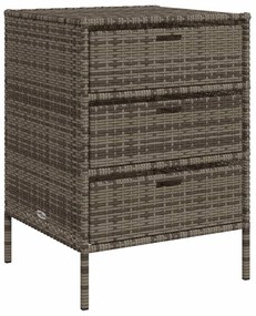 vidaXL szürke polyrattan kerti tárolószekrény 55 x 59 x 80 cm