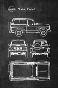 Nissan Patrol Retro Patent Poszter A1+ diagram
