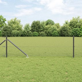 Hegesztett Drótkerítés 7 cölöppel Szürke 0,6x10 m Acél