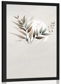 Plakát minimalista levelek boho dizájnban