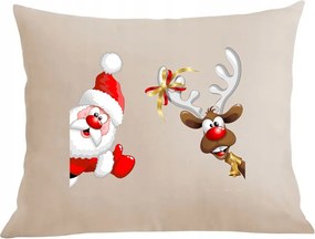 Párna párnahuzat Mikulás Rénszarvas Karácsony Ajándék