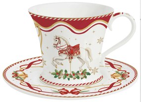 Karácsonyi porcelán csésze aljjal díszdobozban Christmas Tale