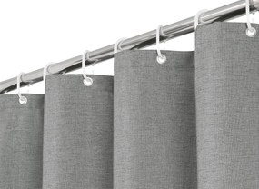 Fürdőszobai Zuhanyfüggöny 183 x 183 cm szürke szövet akasztós
