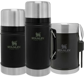 STANLEY 400 ml étkezési termosz kanállal/villával,matt fekete