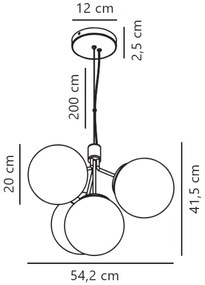 Nordlux - Csillár zsinóron IVONA 4xE27/28W/230V arany