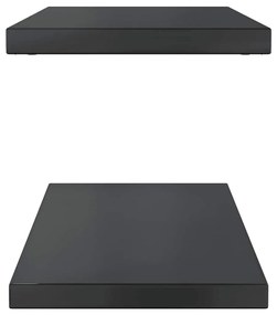 2 db fekete rozsdamentes acél fali polc 75 x 30 x 3 cm