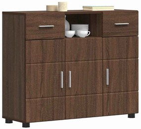 Széf fiókkal tárolóval barna tölgy 88.5 x 30.5 x 73 cm Faanyag