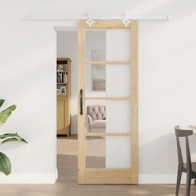 Csúszóajtó Barna 73.5 x 198.5 cm Fa és fém