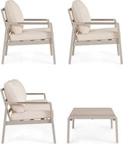 Bézs alumínium ötszemélyes kerti lounge szett Elna – Bizzotto