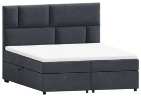 Sötétszürke ágyneműtartós boxspring ágy 140x200 cm Lola – Ropez