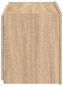 sonoma tölgy színű fali TV-szekrény LED-ekkel 60x35x41 cm