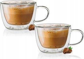 Dupla Falú Pohár 2db cappuccino kávé tea 310 ml thermo