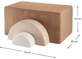 Barna kordbársony habszivacs játszótér 3 db-os magasság 37 cm 75x49 cm Rainbow Montessori – Wigiwama