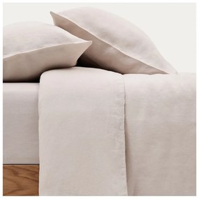 Szürkésbézs kétszemélyes hosszabbított lenkeverék ágyneműhuzat 260x240 cm Simmel – Kave Home