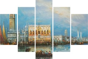 Kép - gondola Velencén áthaladva, olajfestmény (150x105 cm)