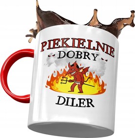 Piros Bögre A Dílernek Pokolian Jó Díler Nyomtatott Fotóval