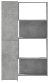 4 szintes betonszürke szerelt fa sarokkönyvespolc 85x85x140 cm