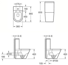 AREZZO design INDIANA kombi wc Rimless alsó/hátsó kifolyású AR-102BR (2 doboz)
