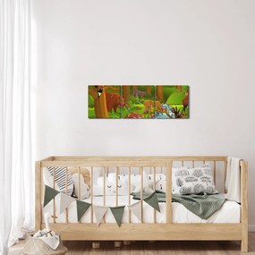 Gyermek kép állatokkal (órával) (90x30 cm)
