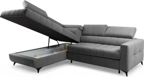 Nardo L kinyitható sarokkanapé, bal oldali - szürke Pretty 17 plüss