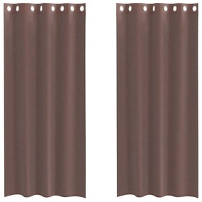 2 db barna fátyolfüggönyök rojtokkal 140x225 cm