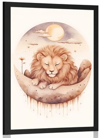 Plakát álmodozó oroszlán