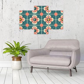 Kép - Retro virágminta (90x60 cm)