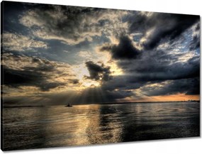Vászonkép 90x60 Naplemente a felhők között