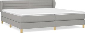 vidaXL világosszürke szövet rugós ágy matraccal 200 x 200 cm