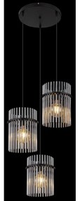 Globo 15698-3HR - Csillár zsinóron GORLEY 3xE27/60W/230V átm. 47 cm fekete
