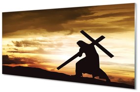 Akrilkép Jézus kereszt naplemente 100x50 cm