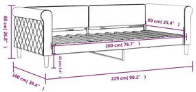 kék bársony kanapéágy 90 x 200 cm