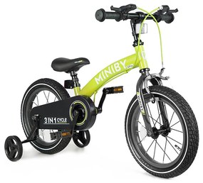 QPlay QPlay - Gyermek kerékpár 14" MINIBY 3in1 zöld AG0777