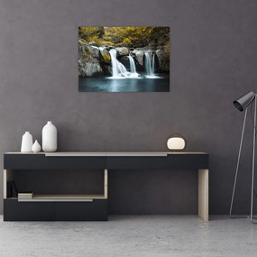 Kép - vízesés, Lushan, Kína (üvegen) (70x50 cm)