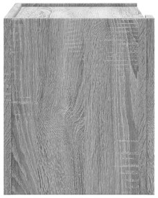 Szürke sonoma színű falra szerelhető éjjeliszekrény 45x30x35 cm